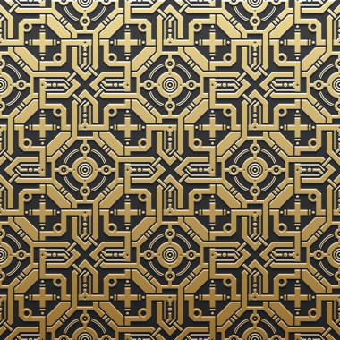 Geometrik desenli altın metalik arka plan. Zarif lüks stil.