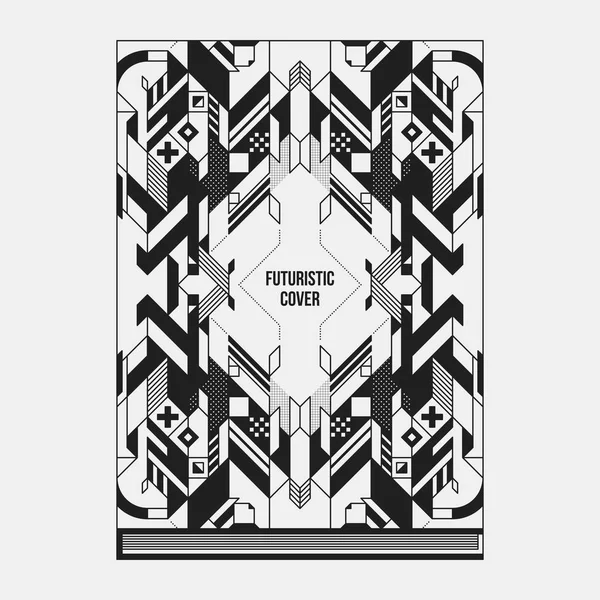 Kitap/poster/dergi kapak tasarım şablonu soyut simetrik elemanları ile. Modern sanat ve grafiti tarzı.