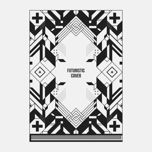 Kitap/poster/dergi kapak tasarım şablonu soyut simetrik elemanları ile. Modern sanat ve grafiti tarzı.