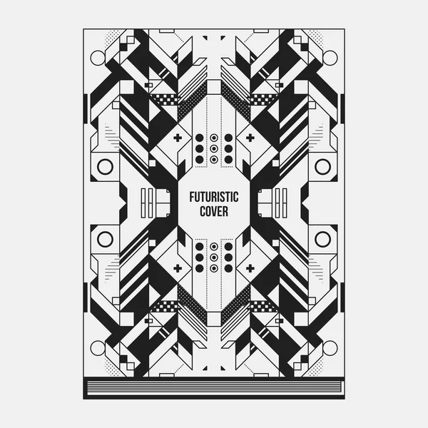 Kitap/poster/dergi kapak tasarım şablonu soyut simetrik elemanları ile. Modern sanat ve grafiti tarzı.