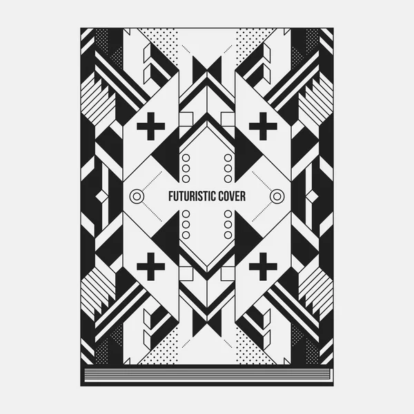 Bok/affisch/magazine cover formgivningsmall med abstrakta symmetriska element. Stil av modern konst och graffiti. — Stock vektor