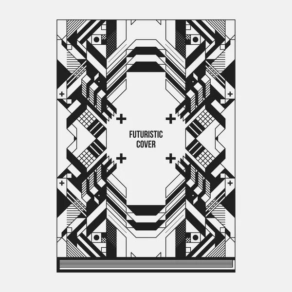 Kitap/poster/dergi kapak tasarım şablonu soyut simetrik elemanları ile. Modern sanat ve grafiti tarzı.