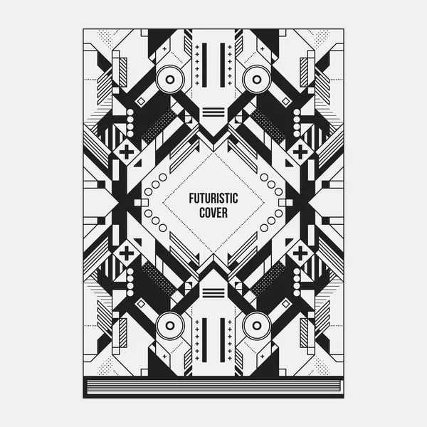 Kitap/poster/dergi kapak tasarım şablonu soyut simetrik elemanları ile. Modern sanat ve grafiti tarzı.