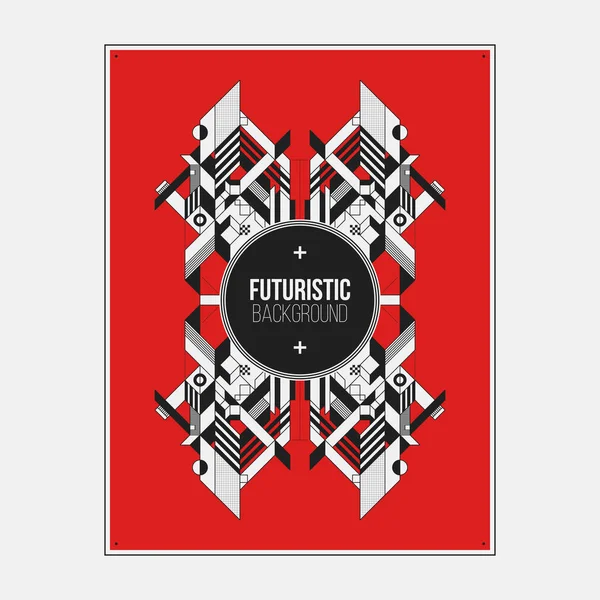 Poster/Baskı tasarım şablonu ile simetrik soyut öğe renkli arka plan üzerinde.