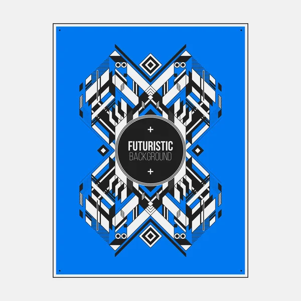 Poster/Baskı tasarım şablonu ile simetrik soyut öğe renkli arka plan üzerinde.