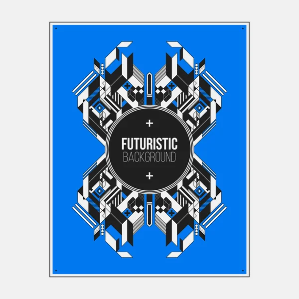 Poster/Baskı tasarım şablonu ile simetrik soyut öğe renkli arka plan üzerinde.