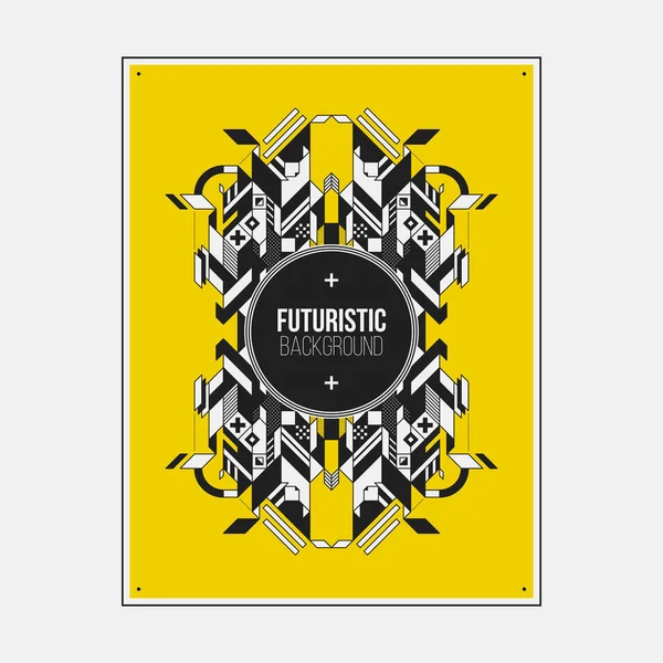 Poster/Baskı tasarım şablonu ile simetrik soyut öğe renkli arka plan üzerinde.