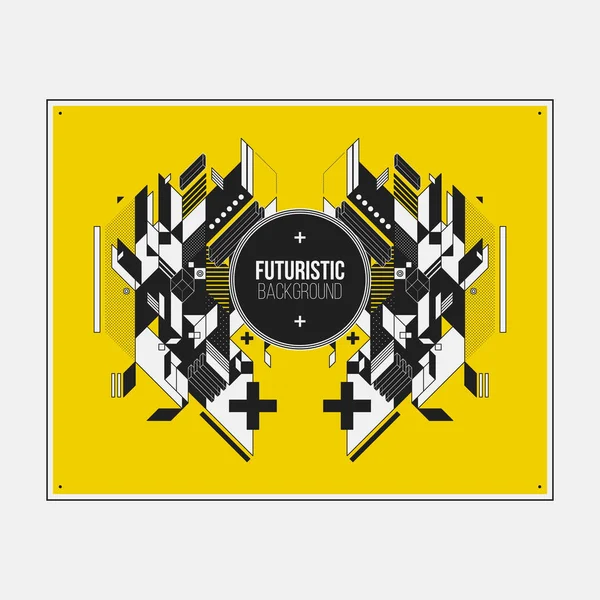 Poster/Baskı tasarım şablonu ile simetrik soyut öğe renkli arka plan üzerinde.