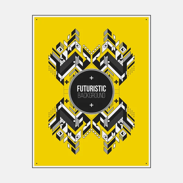 Poster/Baskı tasarım şablonu ile simetrik soyut öğe renkli arka plan üzerinde.