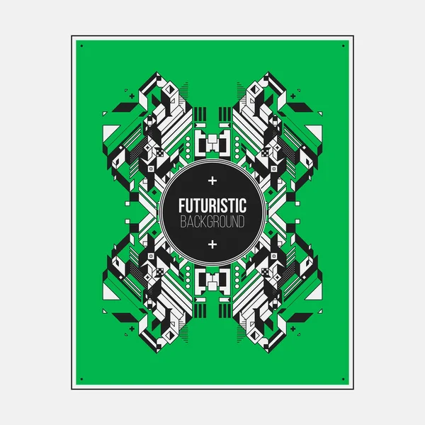 Poster/Baskı tasarım şablonu ile simetrik soyut öğe renkli arka plan üzerinde.