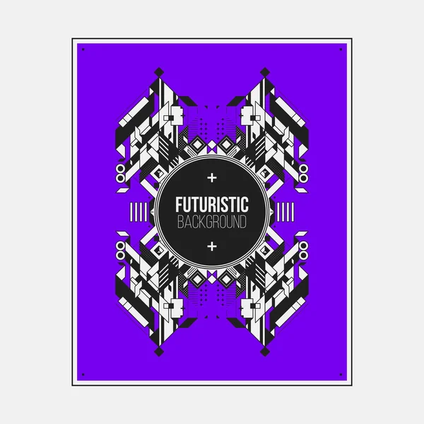 Poster/Baskı tasarım şablonu ile simetrik soyut öğe renkli arka plan üzerinde.