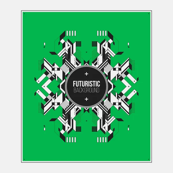 Poster/Baskı tasarım şablonu ile simetrik soyut öğe renkli arka plan üzerinde.