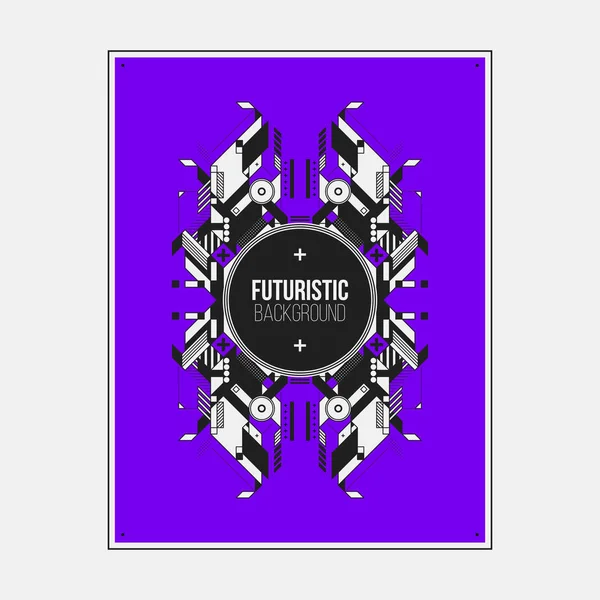 Poster/Baskı tasarım şablonu ile simetrik soyut öğe renkli arka plan üzerinde.