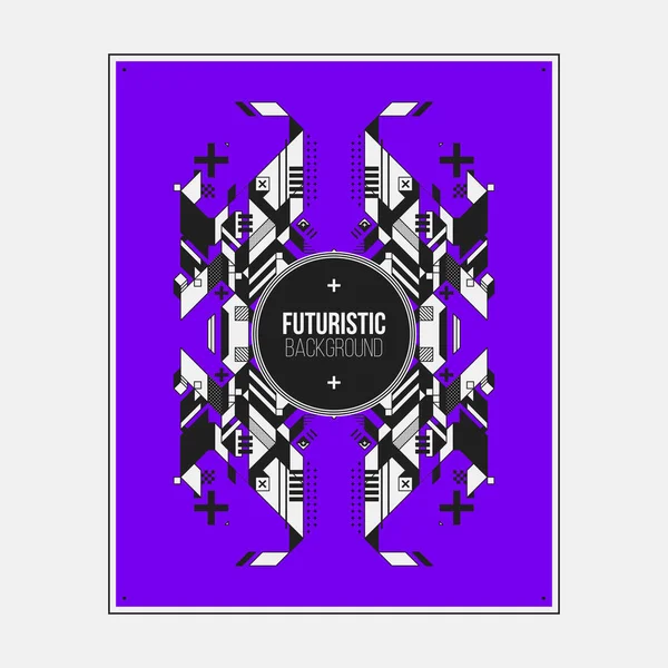 Poster/Baskı tasarım şablonu ile simetrik soyut öğe renkli arka plan üzerinde.