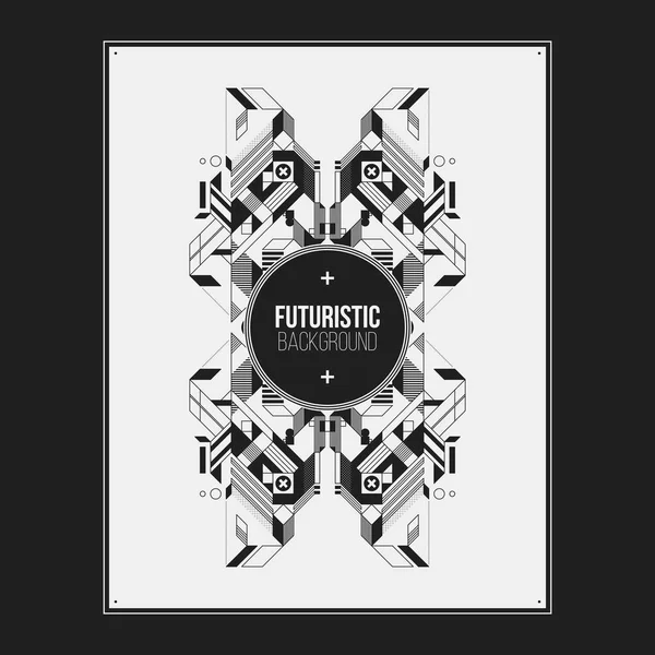 Poster/Baskı tasarım şablonu simetrik soyut öğe üzerinde beyaz arka plan ile. Kitap ve dergi kapakları için yararlı.