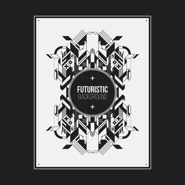 Poster/Baskı tasarım şablonu simetrik soyut öğe üzerinde beyaz arka plan ile. Kitap ve dergi kapakları için yararlı.