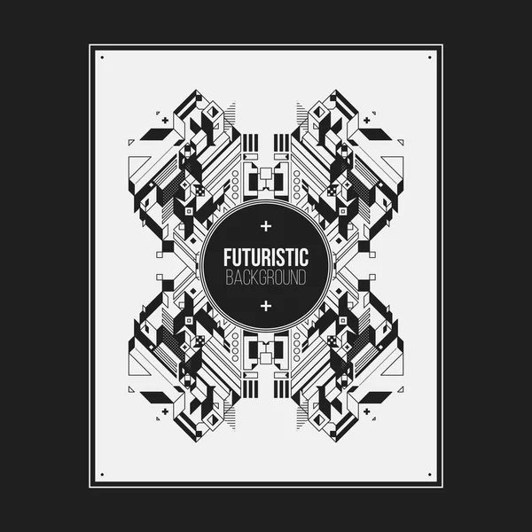 Poster/Baskı tasarım şablonu simetrik soyut öğe üzerinde beyaz arka plan ile. Kitap ve dergi kapakları için yararlı.