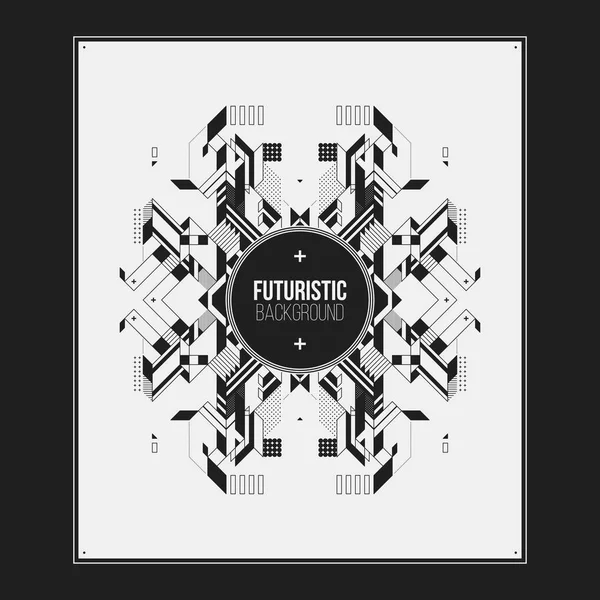 Poster/Baskı tasarım şablonu simetrik soyut öğe üzerinde beyaz arka plan ile. Kitap ve dergi kapakları için yararlı.