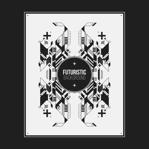 Poster/Baskı tasarım şablonu simetrik soyut öğe üzerinde beyaz arka plan ile. Kitap ve dergi kapakları için yararlı.