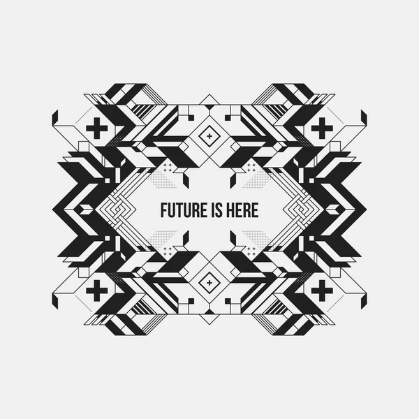 Beyaz arka plan üzerinde fütüristik simetrik tasarım öğesi. Posterler ve baskılar için yararlı.