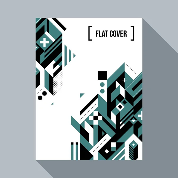 Futuristic poster/cover design with abstract geometric element. Style of futurism and modern graffiti. — Stock Vector