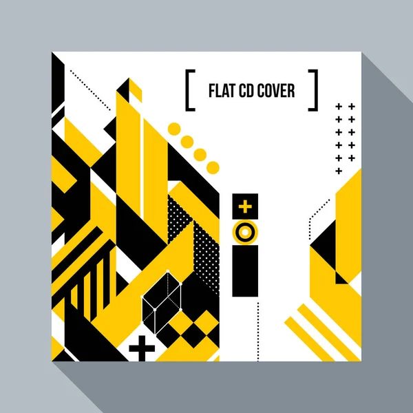 Vierkant futuristische achtergrond/Cd-cover met abstracte geometrische element. Stijl van het futurisme en moderne graffiti. — Stockvector