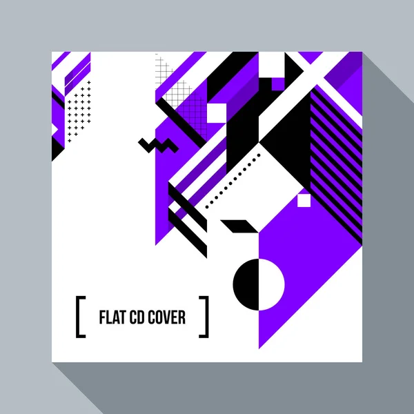 Vierkant futuristische achtergrond/Cd-cover met abstracte geometrische element. Stijl van het futurisme en moderne graffiti. — Stockvector