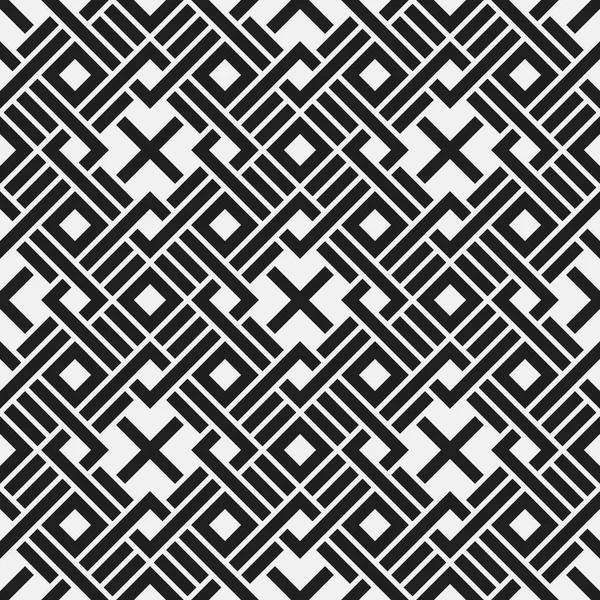 Monochrome seamless pattern with geometric elements. Useful for web background, textile, wrapping. — Stock Vector