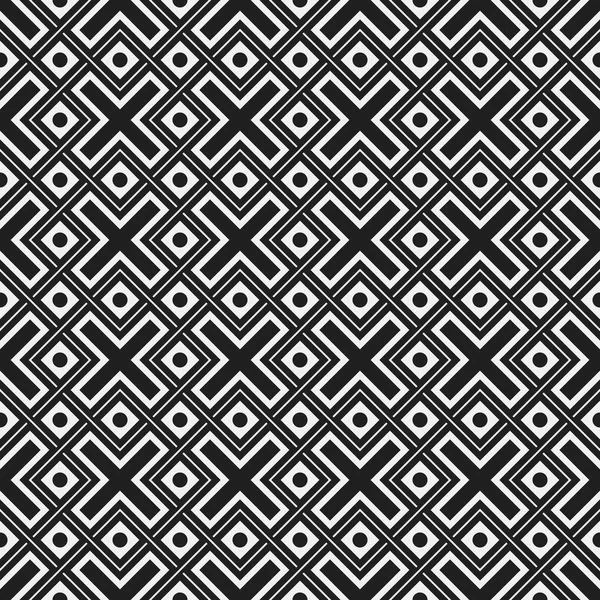 Černobílý vzor bezešvé s geometrickými prvky. Užitečné pro webové pozadí, textilní, pro zabalení. — Stockový vektor