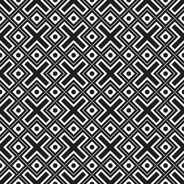 Monochrome seamless pattern with geometric elements. Useful for web background, textile, wrapping. — Stock Vector