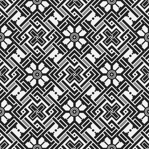 Geometrik öğelerle tek renkli seamless modeli. Yararlı web arka plan, tekstil, ambalaj için.