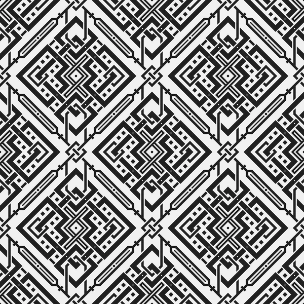 Monochrome seamless pattern with geometric elements. Useful for web background, textile, wrapping. — Stock Vector