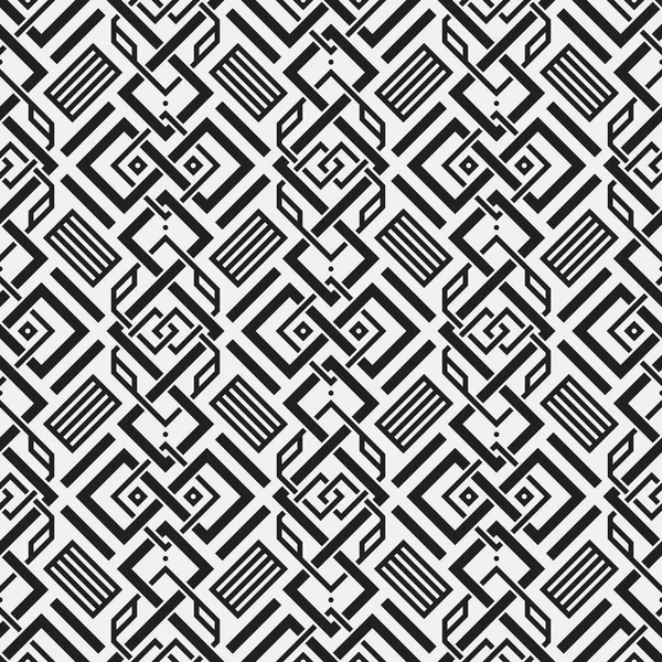 Monochrome seamless pattern with geometric elements. Useful for web background, textile, wrapping. — Stock Vector