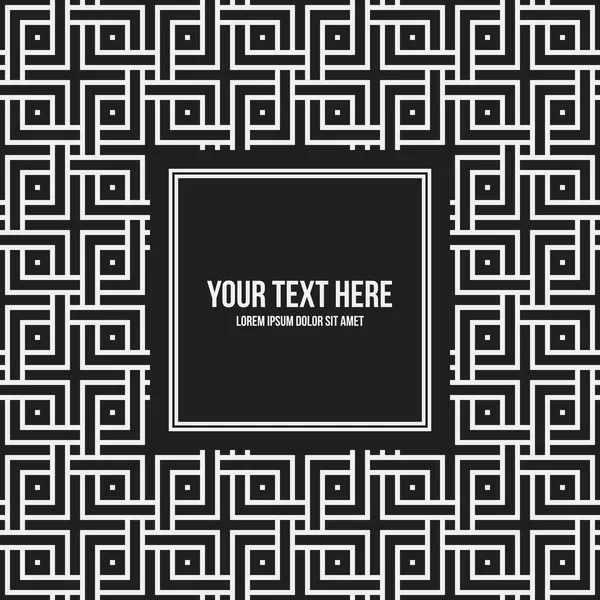 Textmall ram med svartvita mönster. Användbar för presentationer, reklam och webbdesign. — Stock vektor