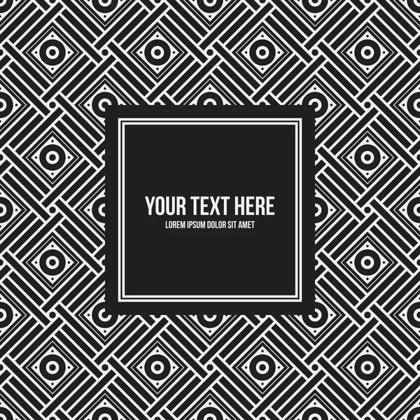 Modèle de cadre texte avec motif monochrome. Utile pour les présentations, la publicité et la conception web . — Image vectorielle