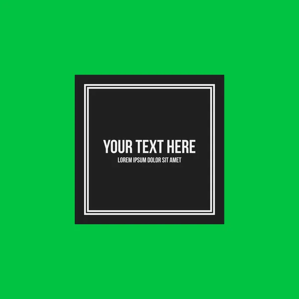 Минималистичный текстовый фрейм на ярко-зеленом фоне. Полезно для обложек и рекламы . — стоковый вектор