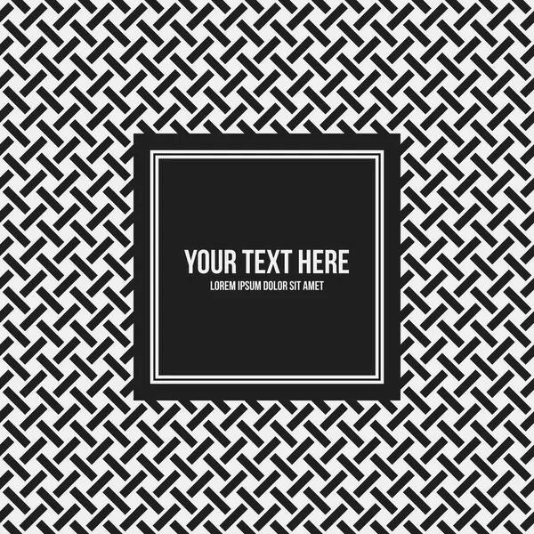 Szöveg keret sablon fekete-fehér mintával. Hasznos előadások, a reklám és a web design. — Stock Vector