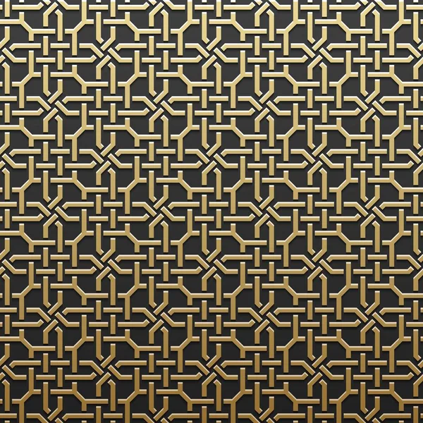 Kesintisiz geometrik desenli altın metalik arka plan. Zarif lüks stil.