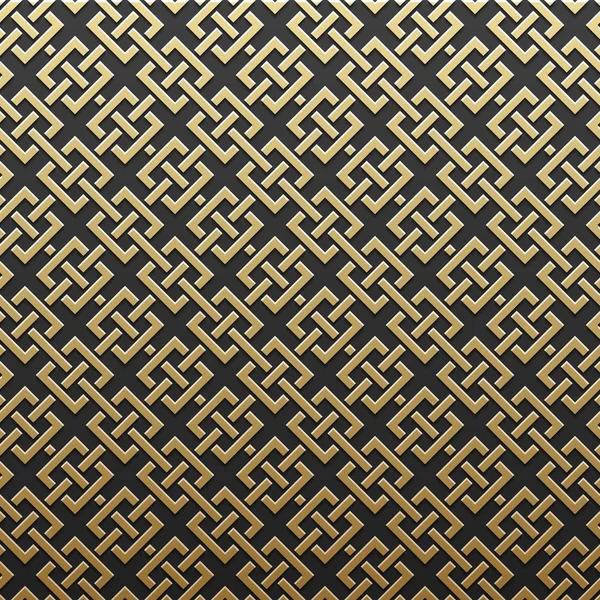 Goldener metallischer Hintergrund mit nahtlosem geometrischem Muster. Eleganter Luxusstil. — Stockvektor