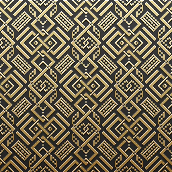 Kesintisiz geometrik desenli altın metalik arka plan. Zarif lüks stil.