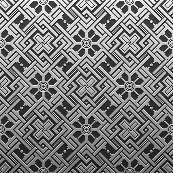 Silber / Platin metallischer Hintergrund mit geometrischem Muster. Eleganter Luxusstil. — Stockvektor