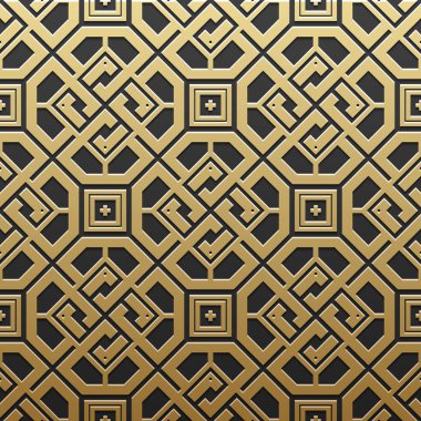 Geometrik desenli altın metalik arka plan. Zarif lüks stil.