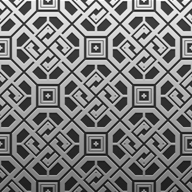 Gümüş/Platin Metalik arka plan geometrik desenli. Zarif lüks stil.