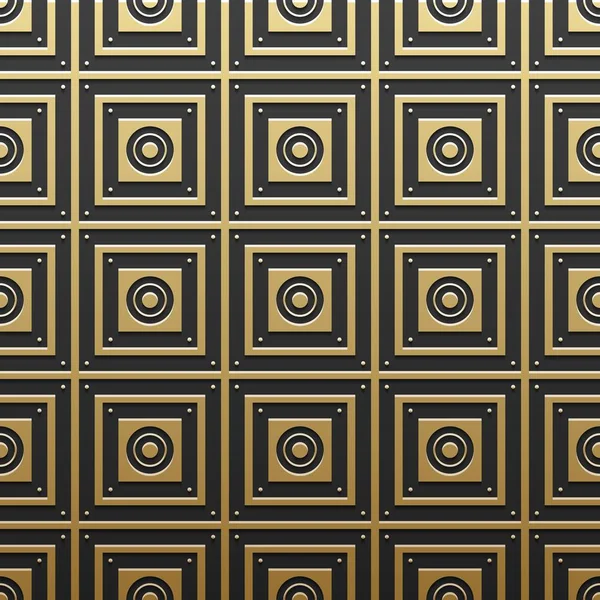 Fundo metálico dourado com padrão geométrico. Estilo de luxo elegante . — Vetor de Stock