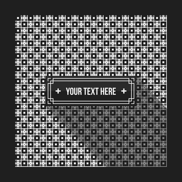 Fondo de texto con patrón monocromático pixelado. Útil para presentaciones corporativas, publicidad y diseño web. Estilo neutro — Archivo Imágenes Vectoriales