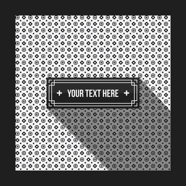 Textbakgrund med pixelated svartvita mönster. Användbart för företagspresentationer, reklam och webbdesign. Neutral stil — Stock vektor