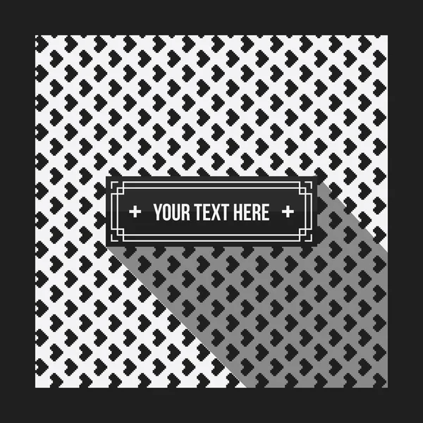 Textbakgrund med pixelated svartvita mönster. Användbart för företagspresentationer, reklam och webbdesign. Neutral stil — Stock vektor