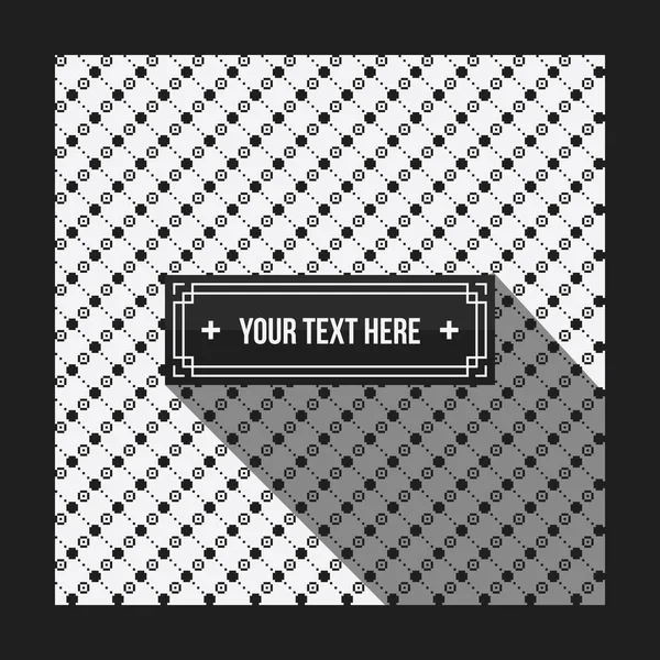 Szöveges háttérben pixelated fekete-fehér mintával. Hasznos a vállalati prezentációk, reklám és web design. Semleges stílusban — Stock Vector