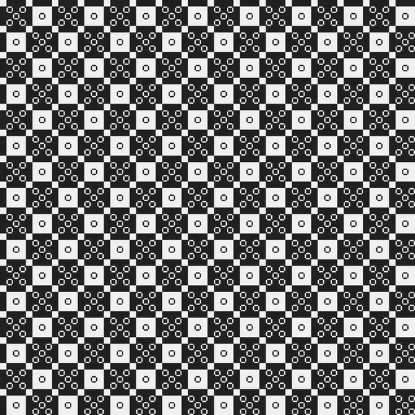 Patrón pixelado simple con formas geométricas monocromáticas. Útil para el diseño textil e interior. Estilo neutro estricto . — Vector de stock