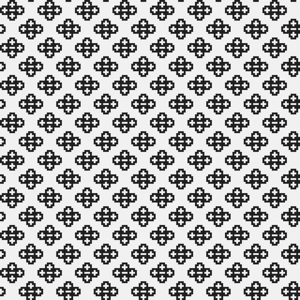 白黒の幾何学図形を単純なピクセル化されたパターン。テキスタイルとインテリア デザインに便利です。厳格な中立的なスタイル. — ストックベクタ